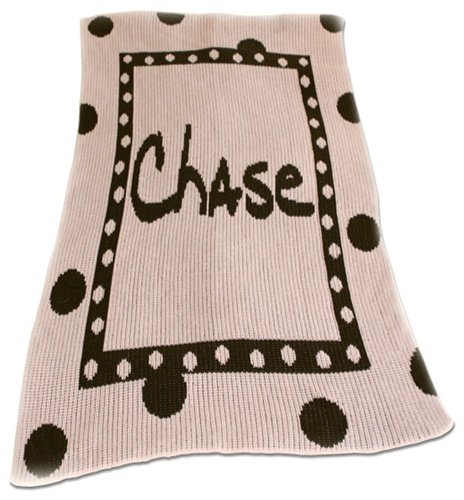 personalized large polka dot baby blanket with initial or name