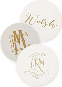 personalized letterpressed coasters m49 by haute papier