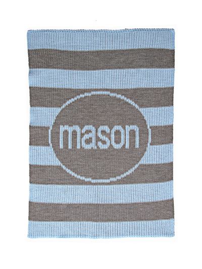 personalized modern stripe blanket