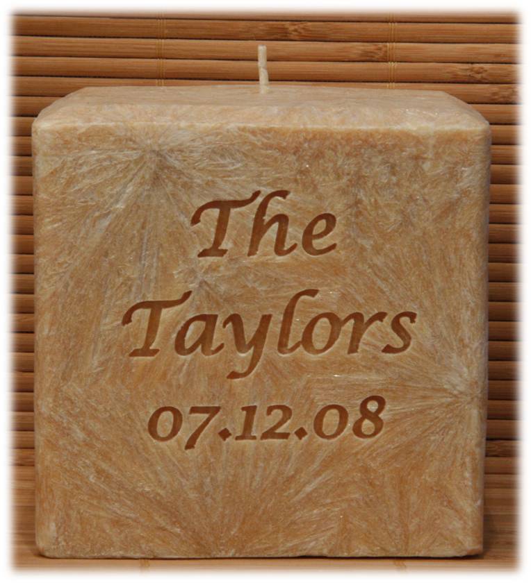 personalized name candle - 4" palm wax