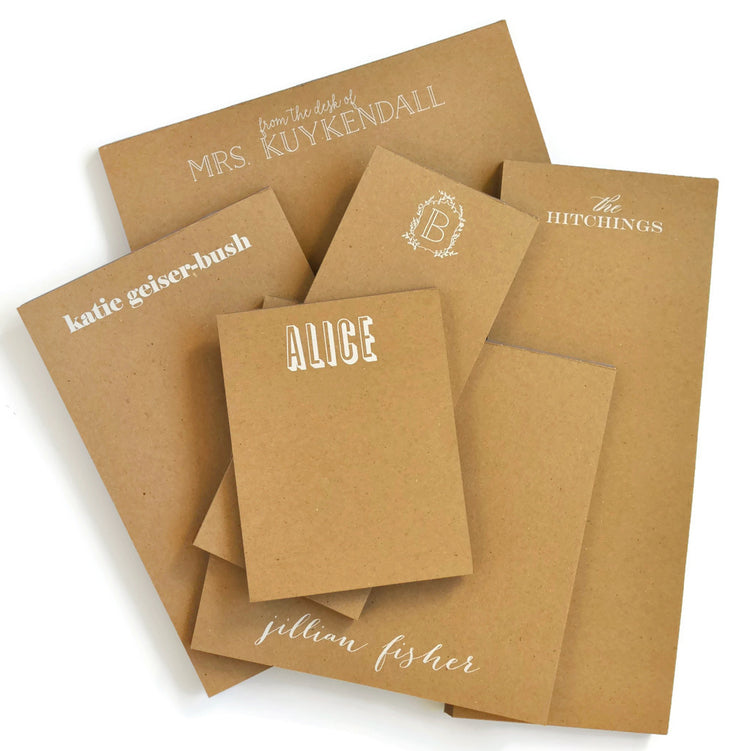 Personalized Skinny Kraft Note Pad