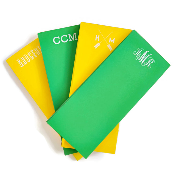 Personalized Skinny Primary Colors Note Pad