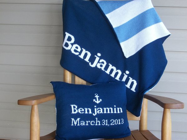personalized stripe blanket