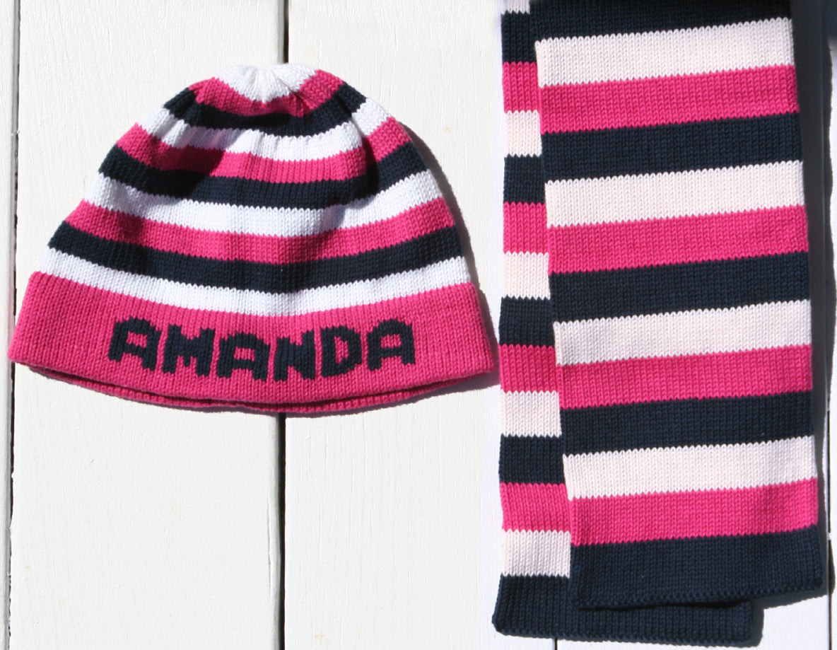 personalized stripe boarder hat