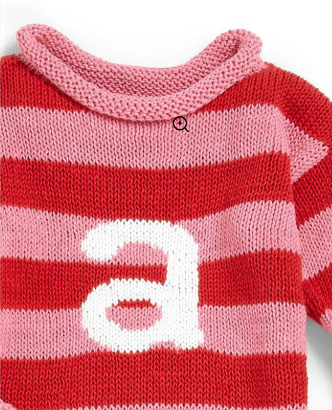 personalized stripe letter sweater (custom colors available)