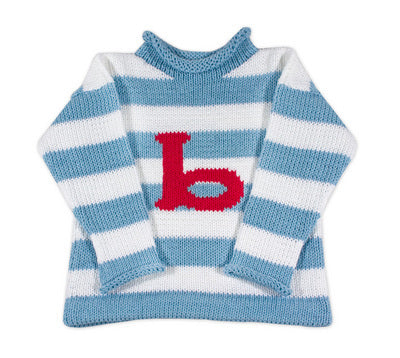 personalized stripe letter sweater (custom colors available)