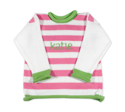 personalized stripe name sweater