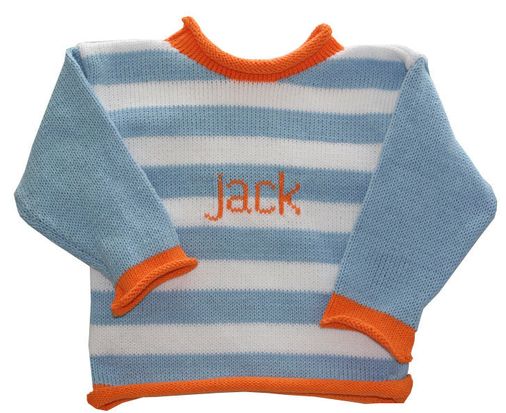 personalized stripe name sweater