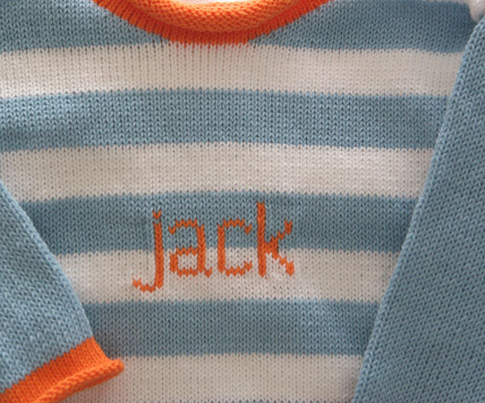 personalized stripe name sweater