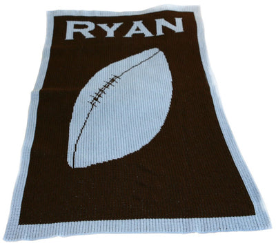 personalized football baby blanket
