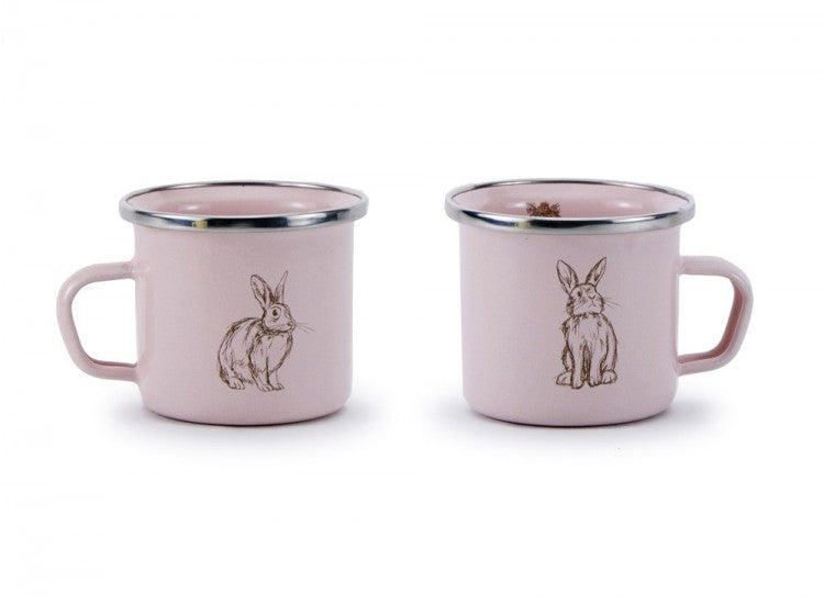 pink bunny dish keepsake set and box (plate, mug, & bowl)