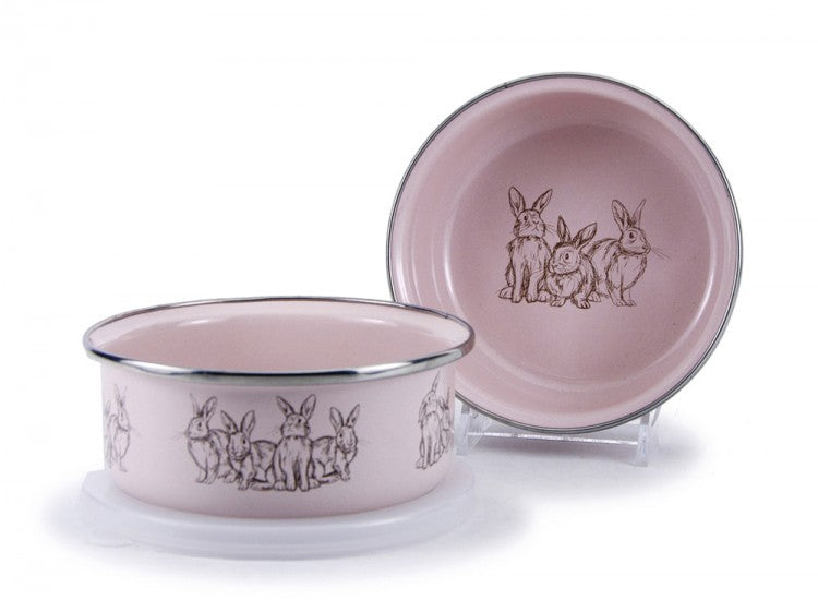 pink bunny dish keepsake set and box (plate, mug, & bowl)