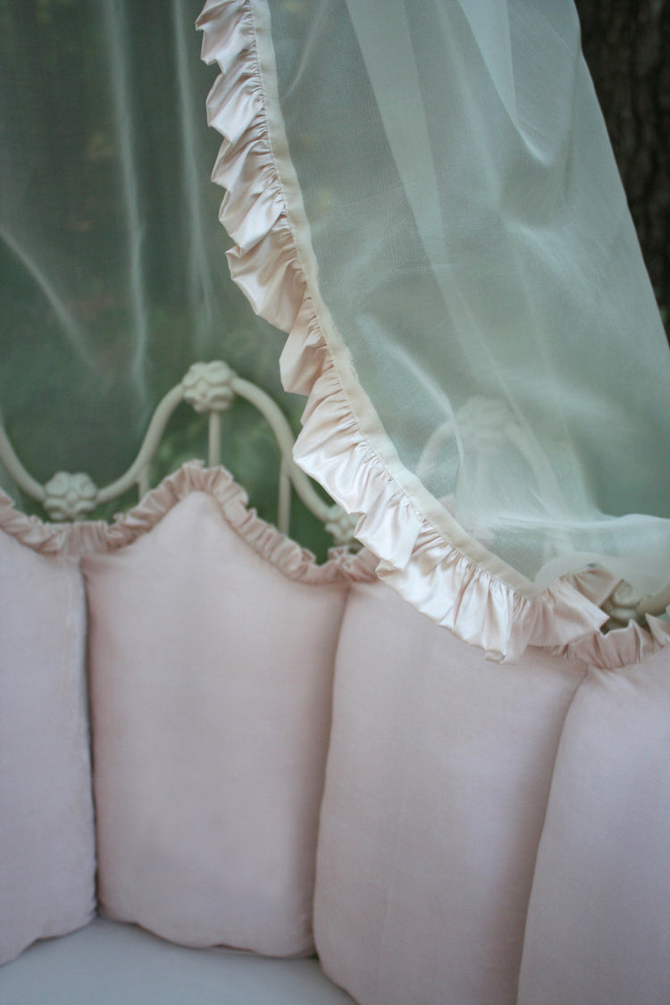 pintuck scalloped cradle linens  (contact us for pricing)