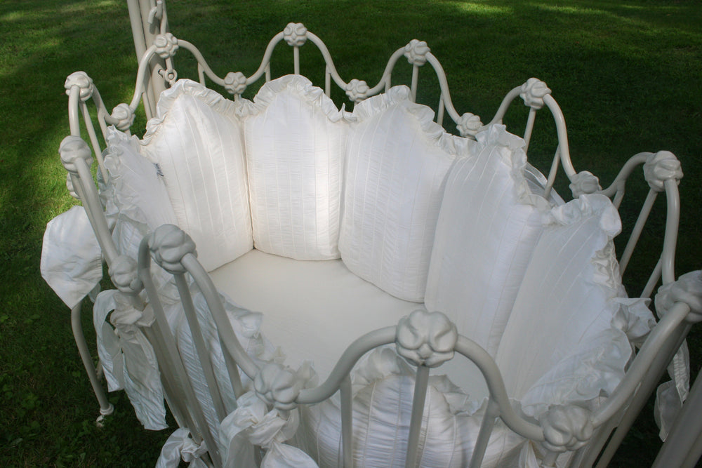 pintuck scalloped cradle linens  (contact us for pricing)