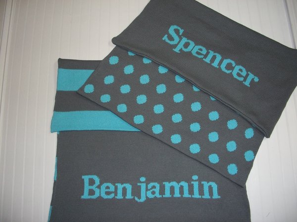polka dot name blanket