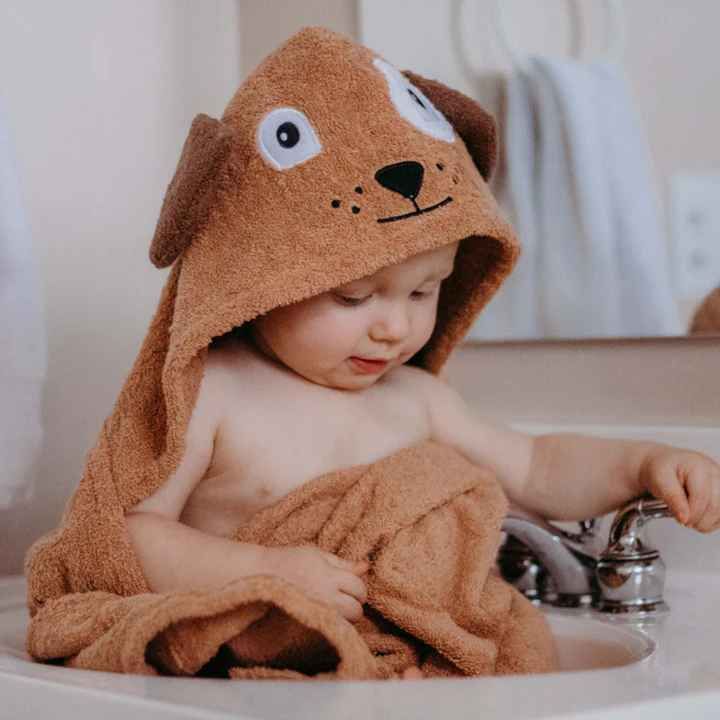 puppy dog hooded towel