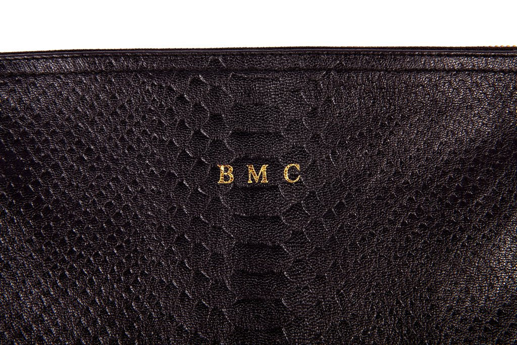 Python Flat Clutch (Embossed with Monogram)
