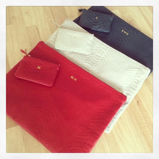 Python Flat Clutch (Embossed with Monogram)