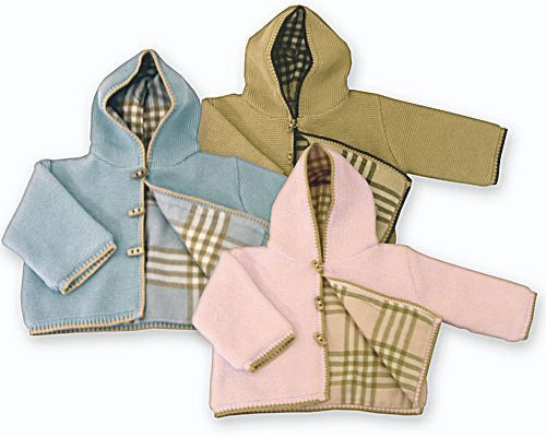 quilted cotton hoodie with plaid lining