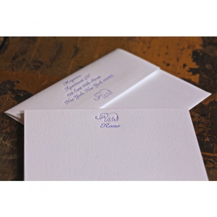 reese elephant baby stationery