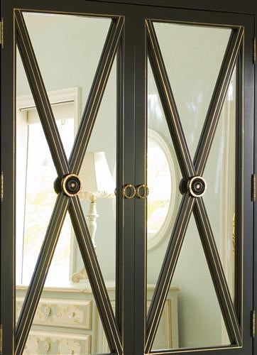 regency armoire - black with gold gilding