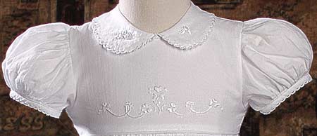 Short Sleeve Gown with Floral Shamrock Embroidery