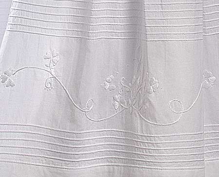 Short Sleeve Gown with Floral Shamrock Embroidery