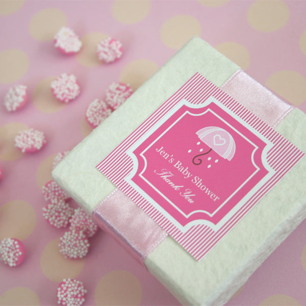 personalized baby shower 2" square labels & tags