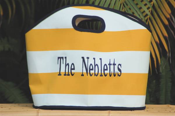 striped gg beach tote