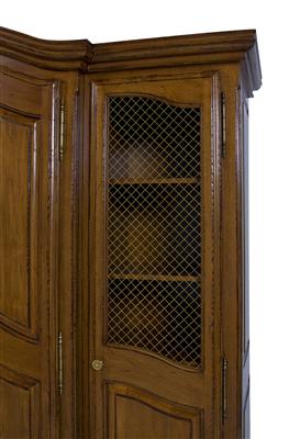 three piece breakfront with wire mesh doors (chateau finish)