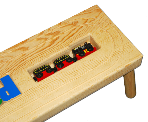 personalized name puzzle stool with locomotive train