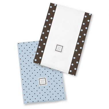 ultimate swaddling blanket by swaddle designs - blue with brown trim