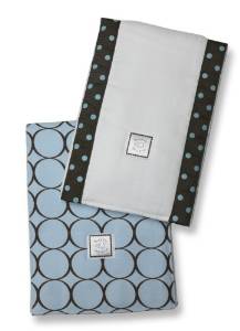 ultimate swaddling blanket by swaddle designs - brown mod on blue