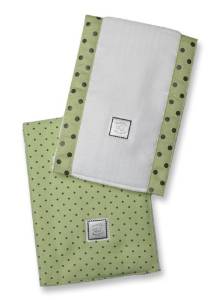 ultimate swaddling blanket by swaddle designs - lime with brown dots