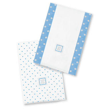 ultimate swaddling blanket by swaddle designs - natural with blue trim