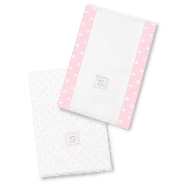 ultimate swaddling blanket by swaddle designs - white with pink dots