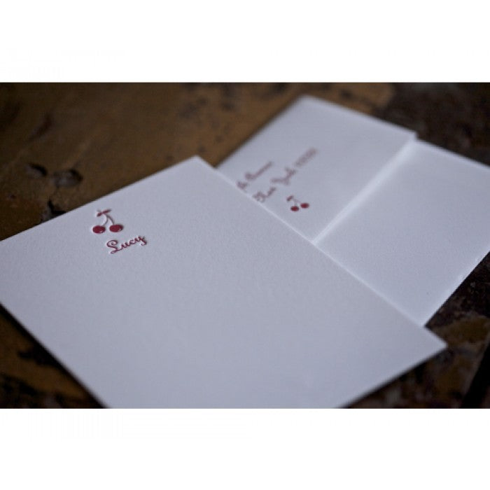 cherries baby stationery