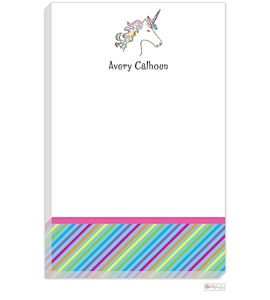 personalized - unicorn notepad
