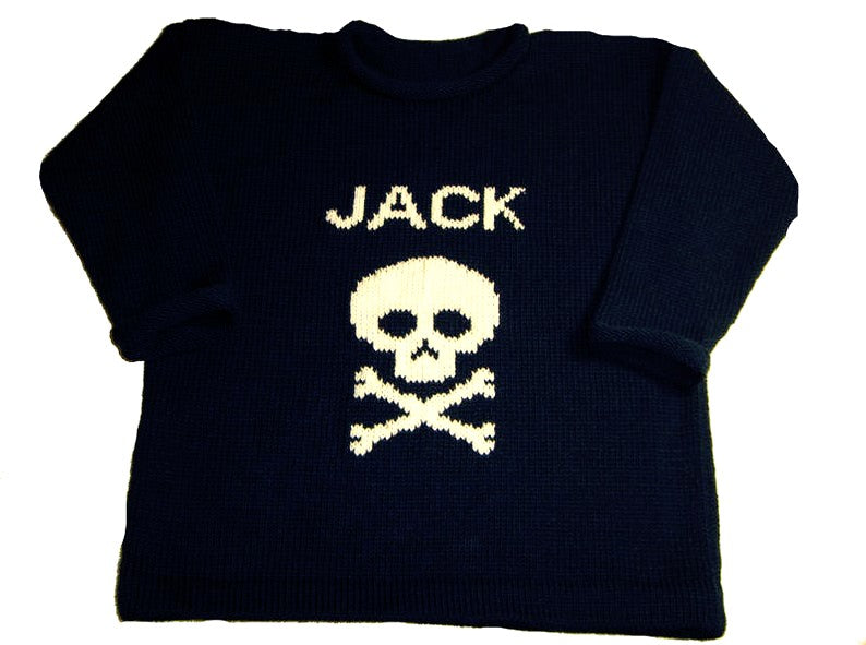 skull and cross bones sweater