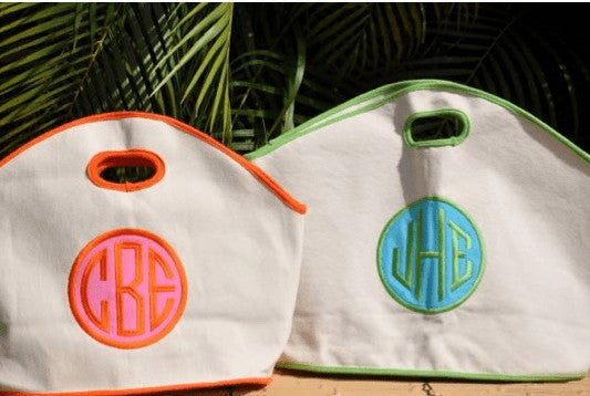 personalized canvas gg bag with applique
