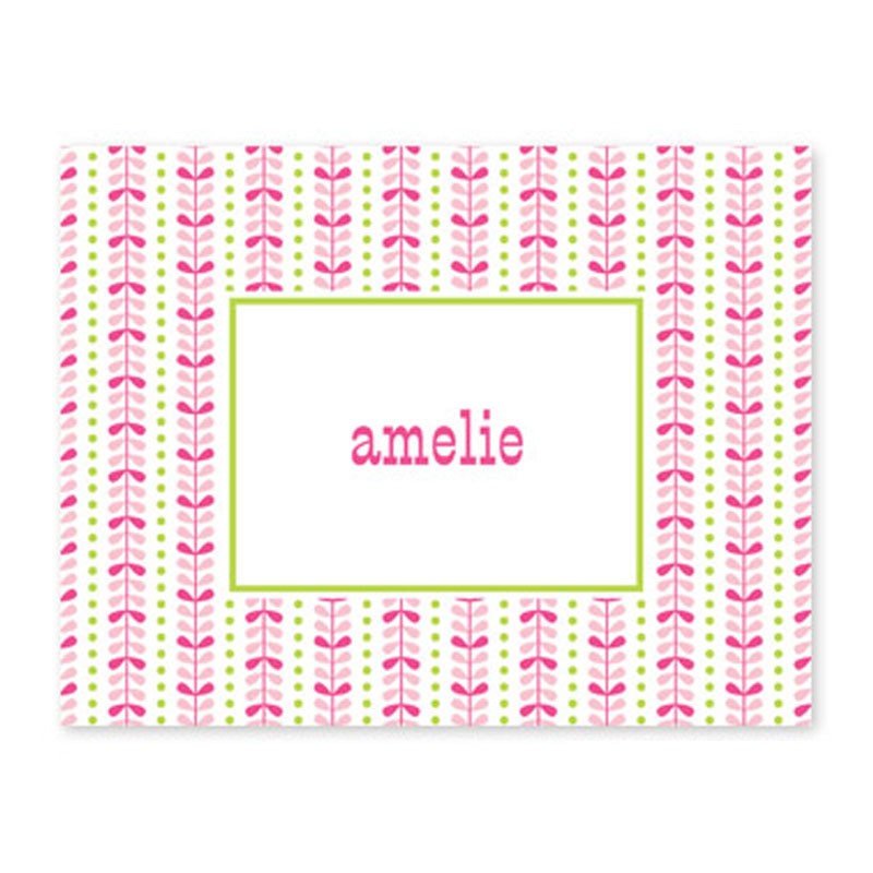 boatman geller bright vine pink & green foldover note cards