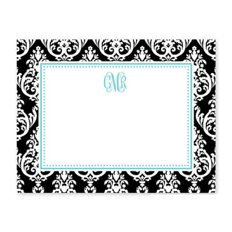 boatman geller madison damask black small flat notecard