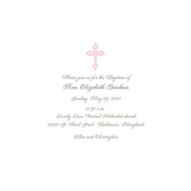 boatman geller ornate cross flat invitation
