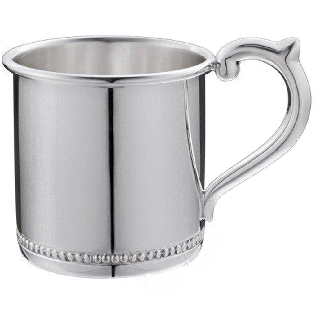 Beaded Sterling Silver Baby Cup - Personalized Heirloom Baby Gift