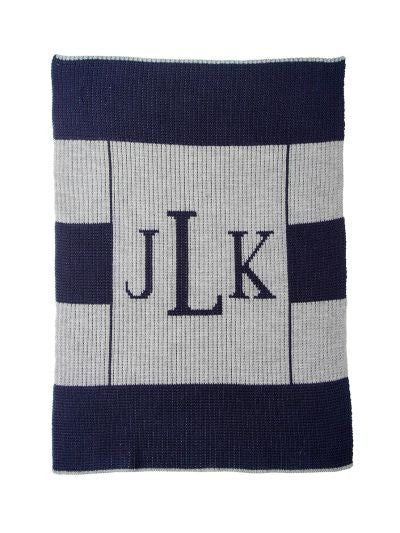 multi striped monogram blanket