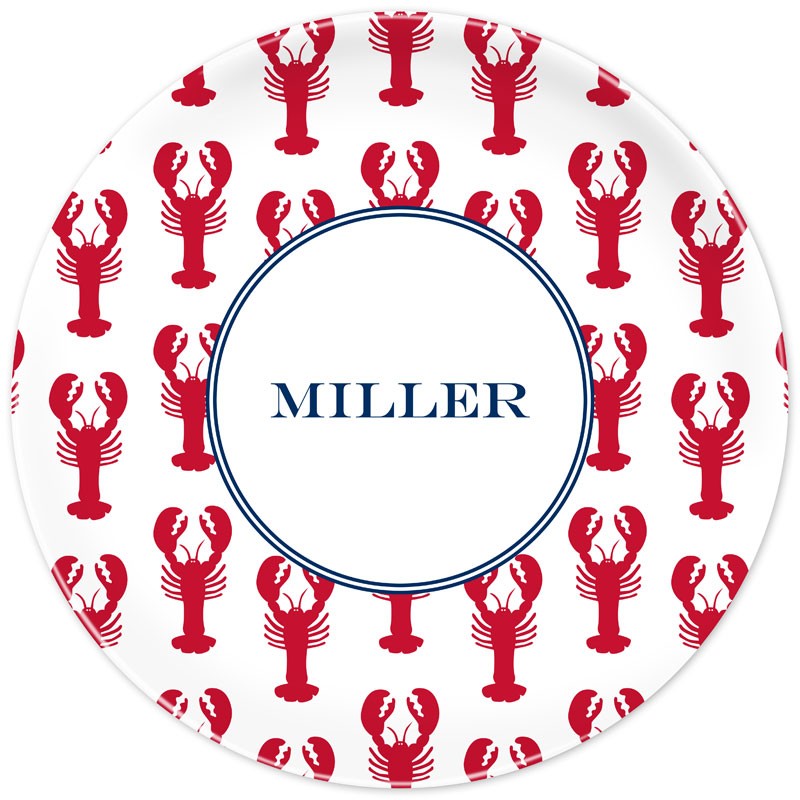 boatman geller lobsters red plate