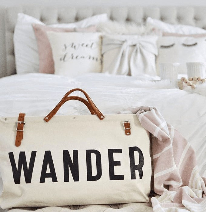 custom print weekender - natural