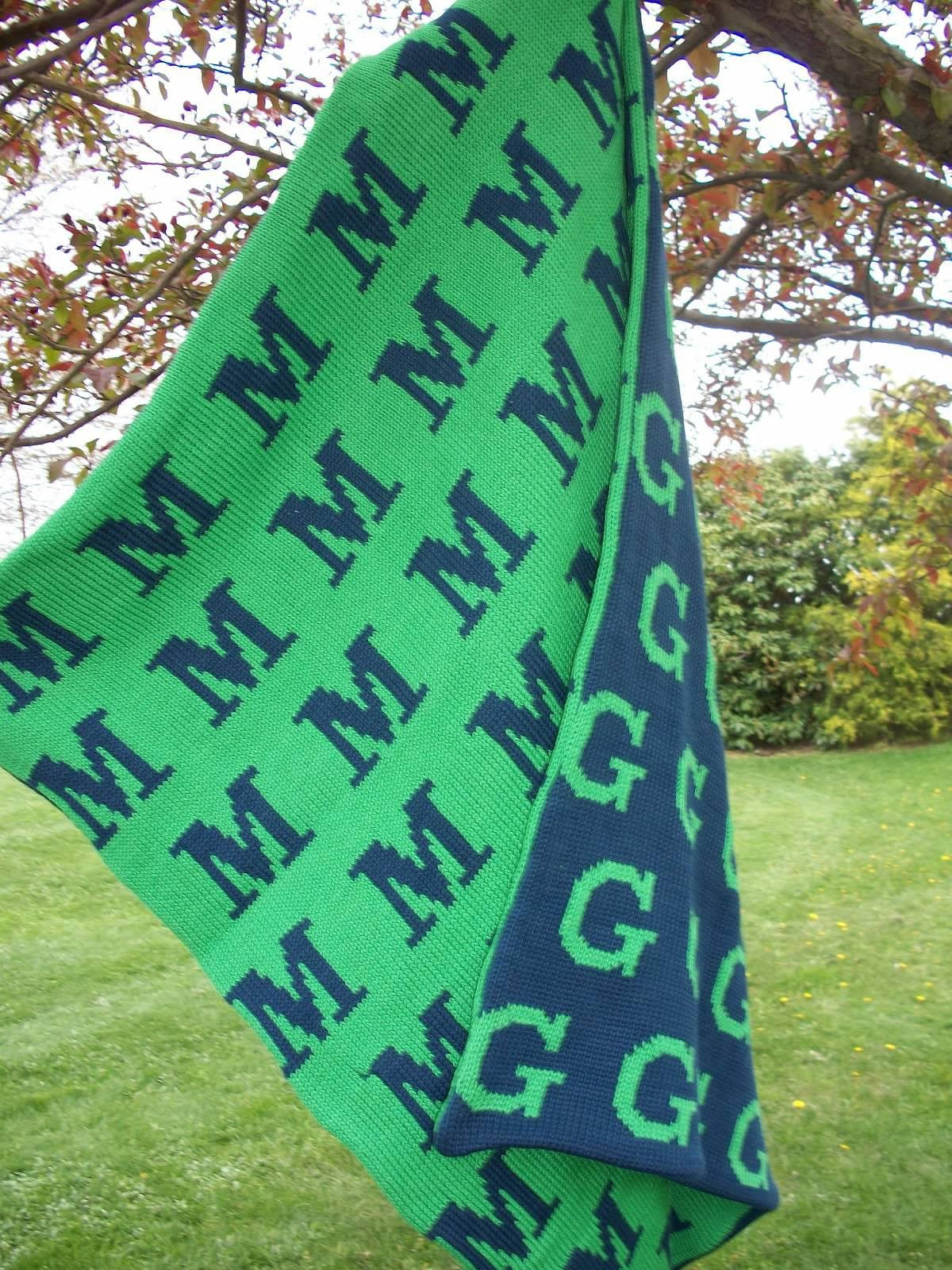 knit baby blanket - initials
