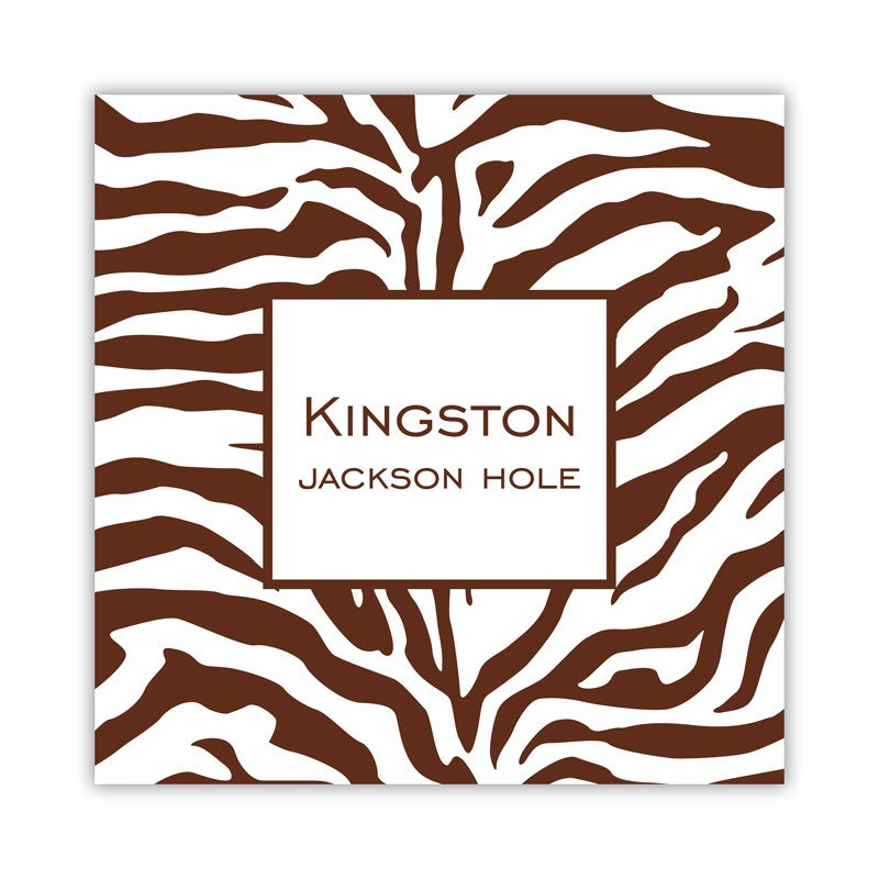 zebra chocolate square paper coaster set of 50