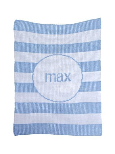 personalized modern stripe blanket